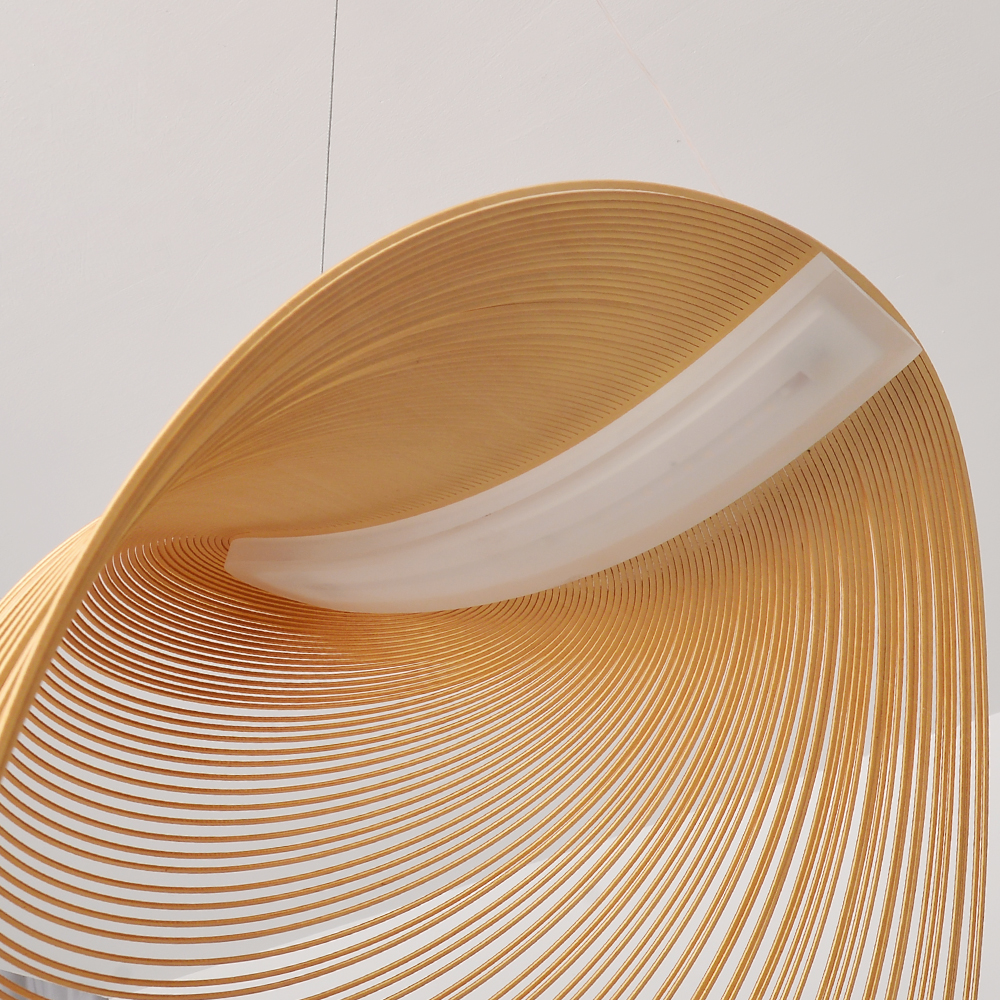Nordic Minimalist Unique Bird's-Nest Wooden Pendant Light for Living Room, Dining Room, Bedroom