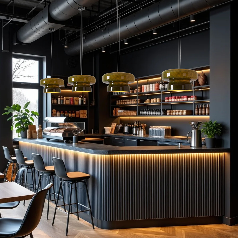 Nordic Glass Pendant Light Mid-Century Modern Minimalist Colored Glass Bar Ambient Light