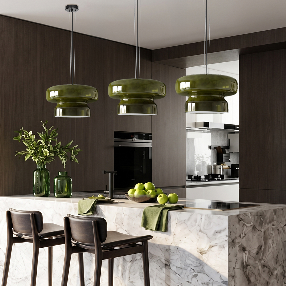 Nordic Glass Pendant Light Mid-Century Modern Minimalist Colored Glass Bar Ambient Light
