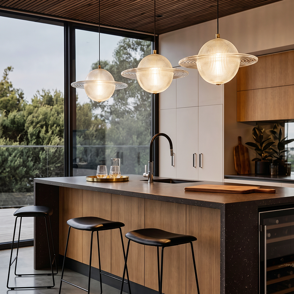 Nordic Small Planet Glass Pendant Light for Bedside Settings Commercial Spaces