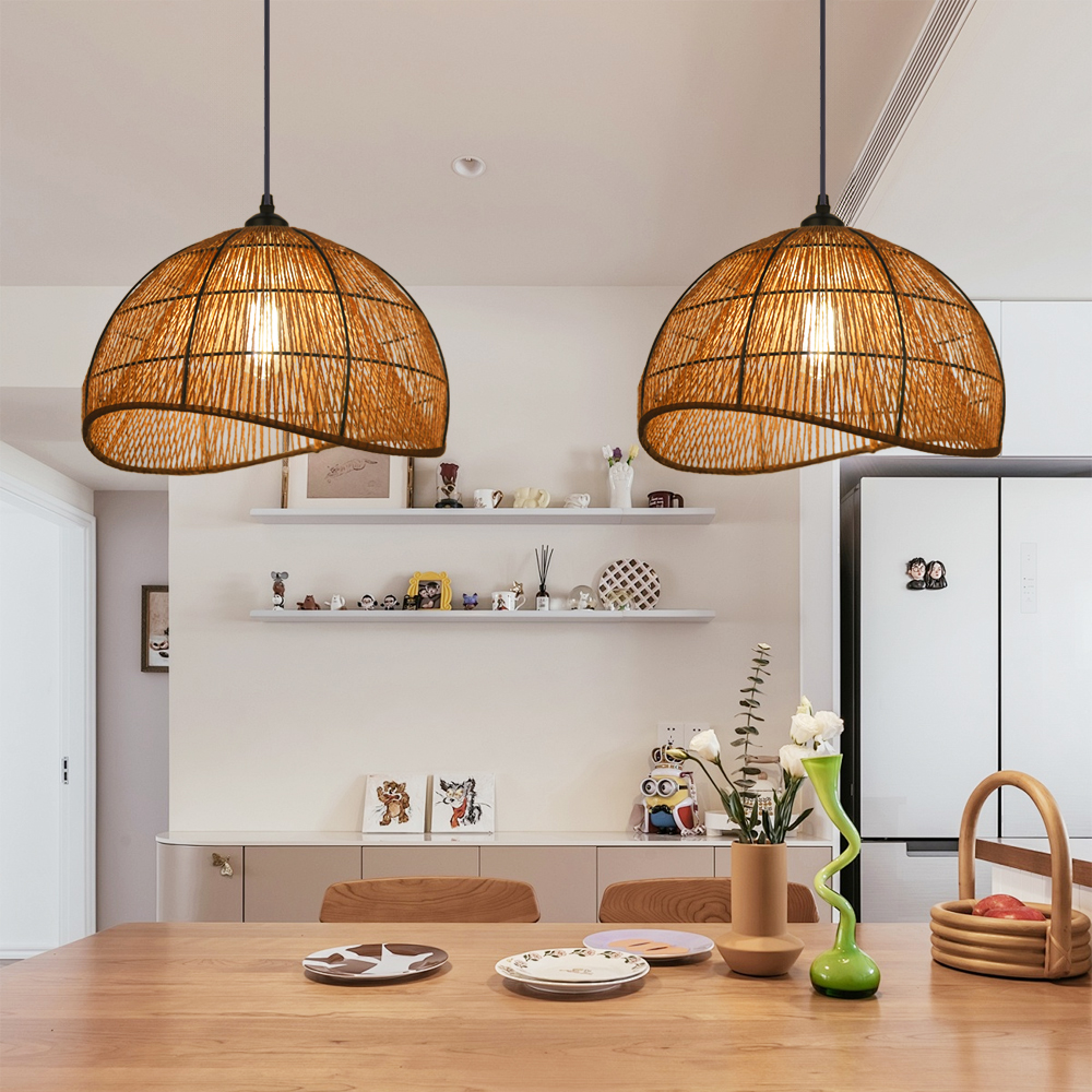 Handmade Dining room Rope Pendant Lights with Warm Glow