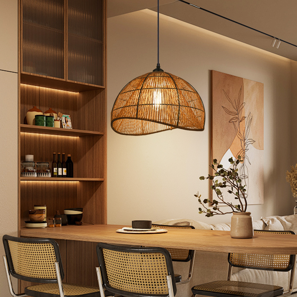 Handmade Dining room Rope Pendant Lights with Warm Glow
