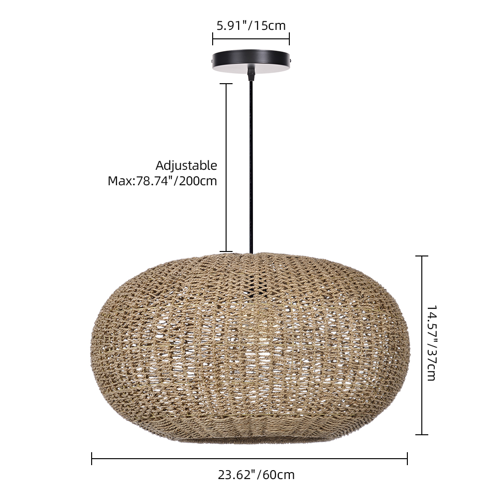 Living Room Rattan Seagrass Pendant Light Wabi-sabi Home Ideas