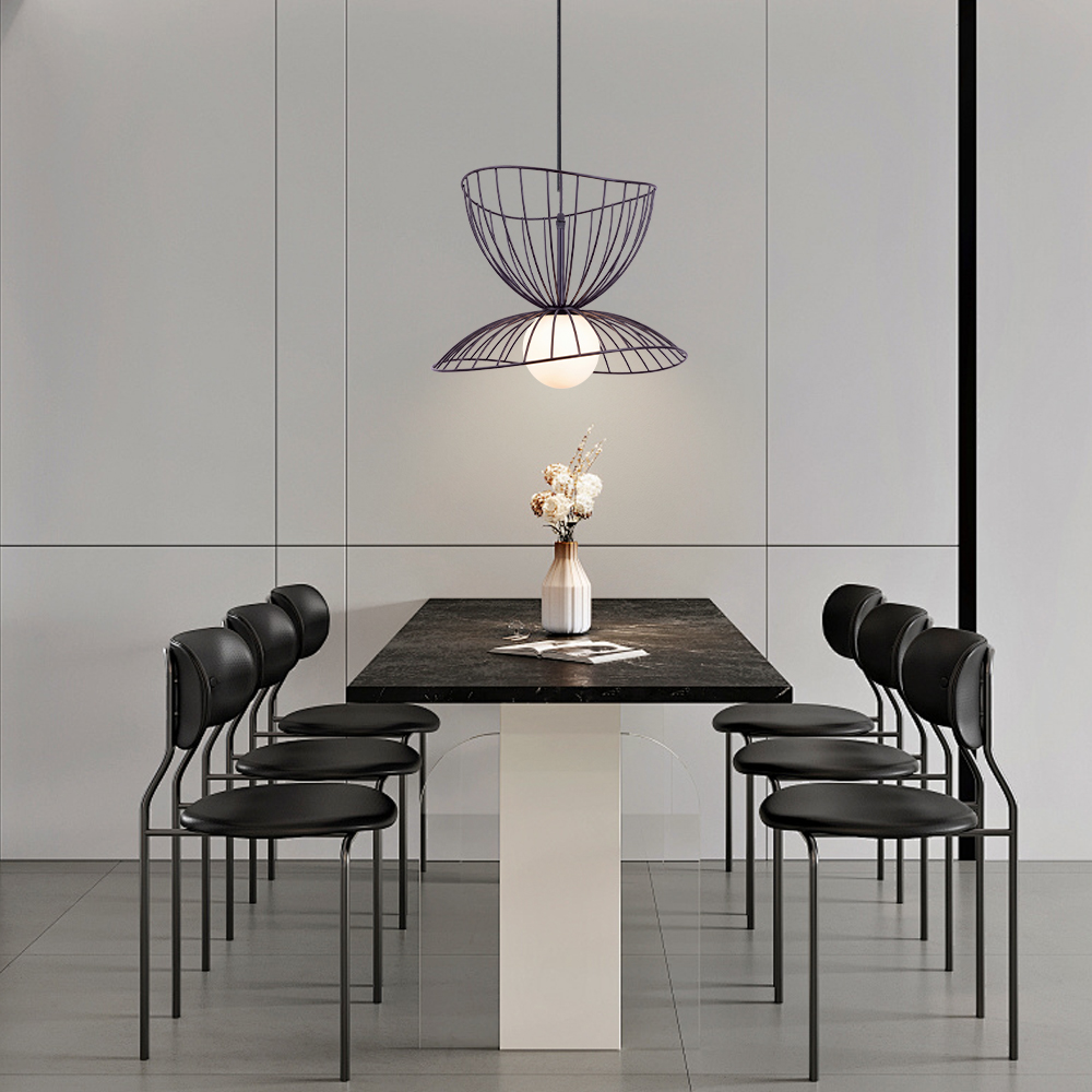 LOFT-style Straw Hat Metal Pendant Light Artistic Lighting for Dining Rooms, Bar Counters