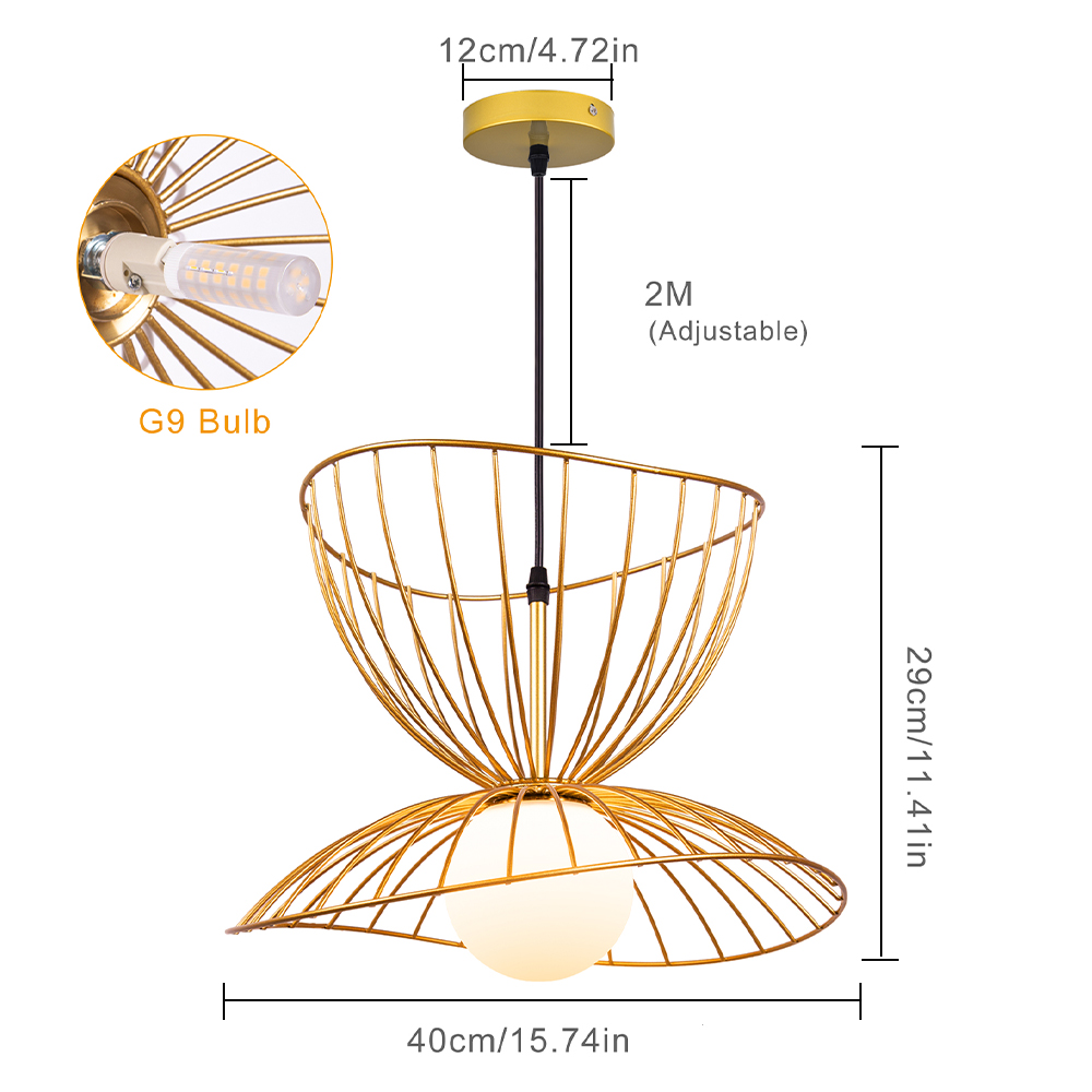 LOFT-style Straw Hat Metal Pendant Light Artistic Lighting for Dining Rooms, Bar Counters
