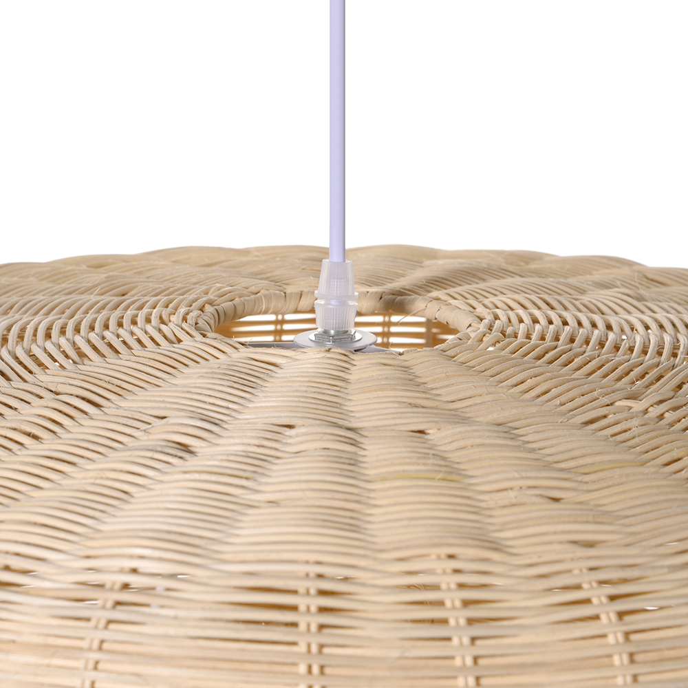 Handwoven Natural Rattan Lighting Fixture Japandi Living Room Hanging Lamp