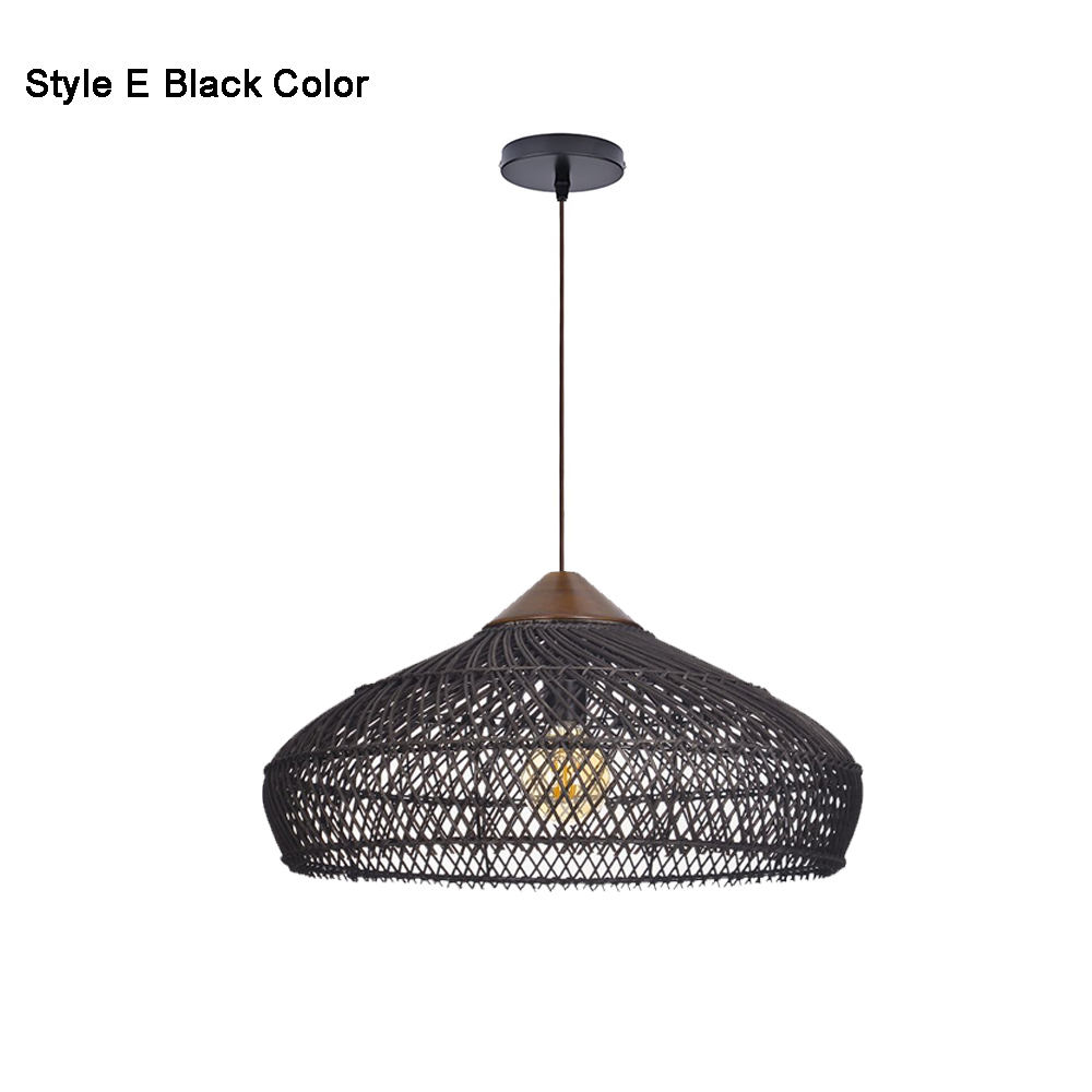 Rattan Pendant Light Wabi Sabi Style Retro Dining Room Chandelier