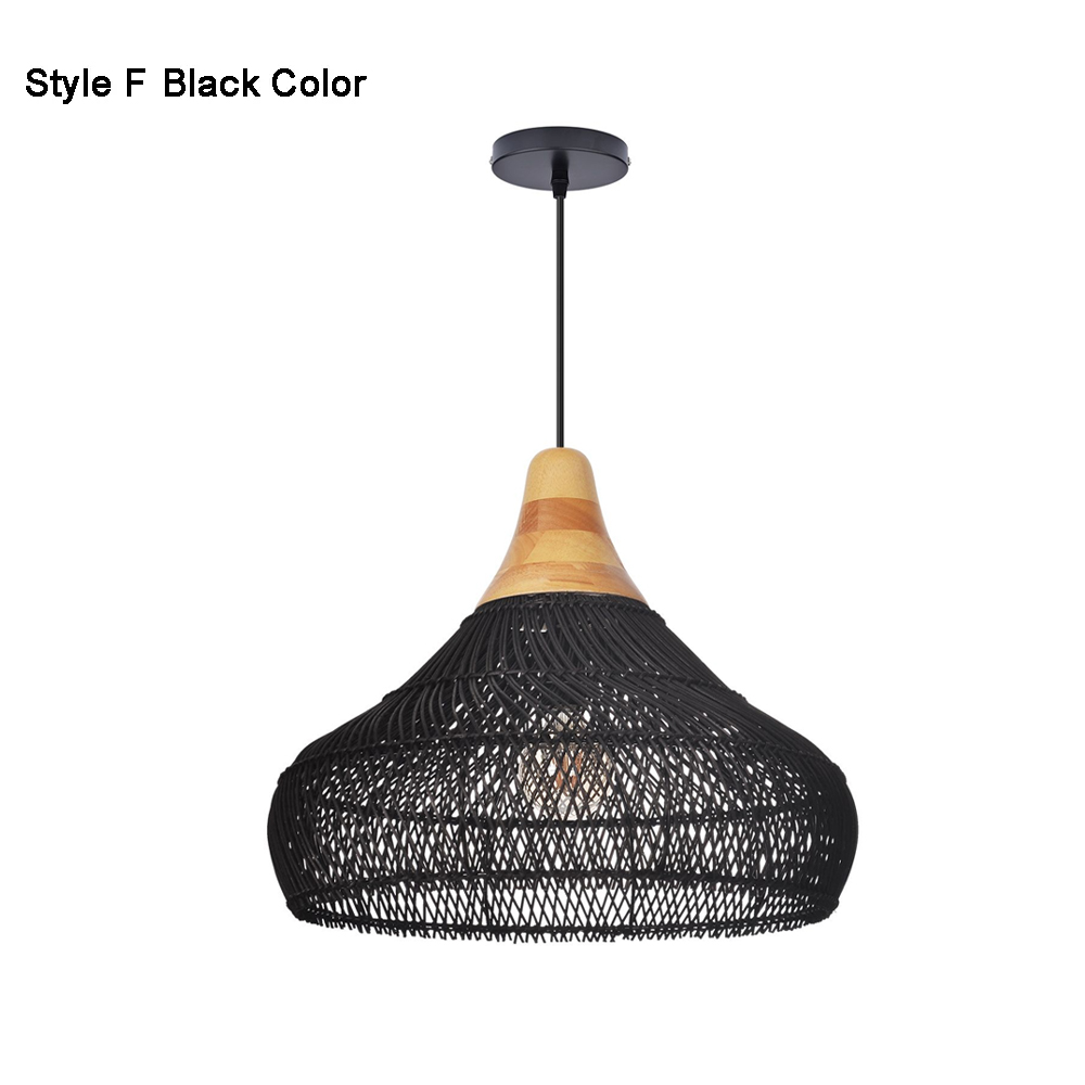 Rattan Pendant Light Wabi Sabi Style Retro Dining Room Chandelier