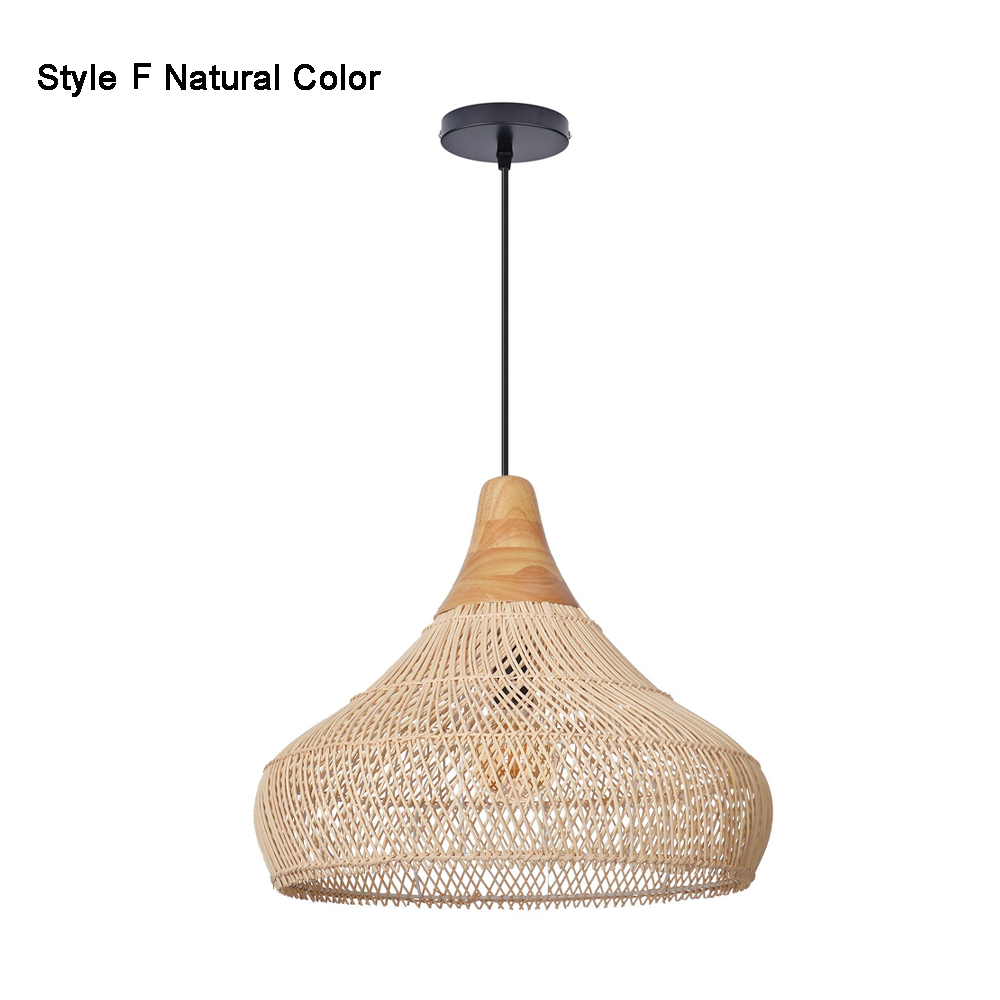 Rattan Pendant Light Wabi Sabi Style Retro Dining Room Chandelier