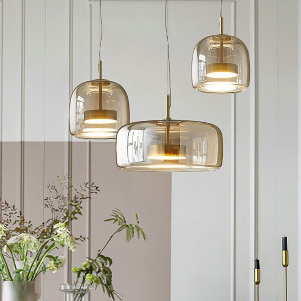 Modern Simple Dining Room Glass Single Head Pendant Light