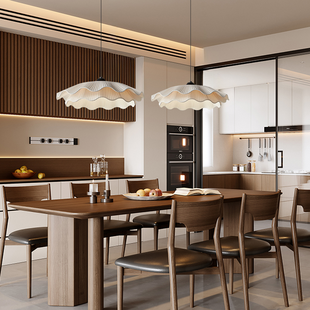 French Simple Fabric Pendant Light For Bedroom Dining Room