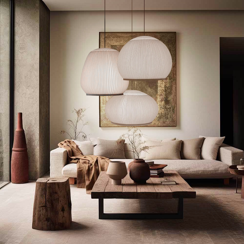 Modern Simple Fabric Woven Pendant Light Dining Room Lampshade