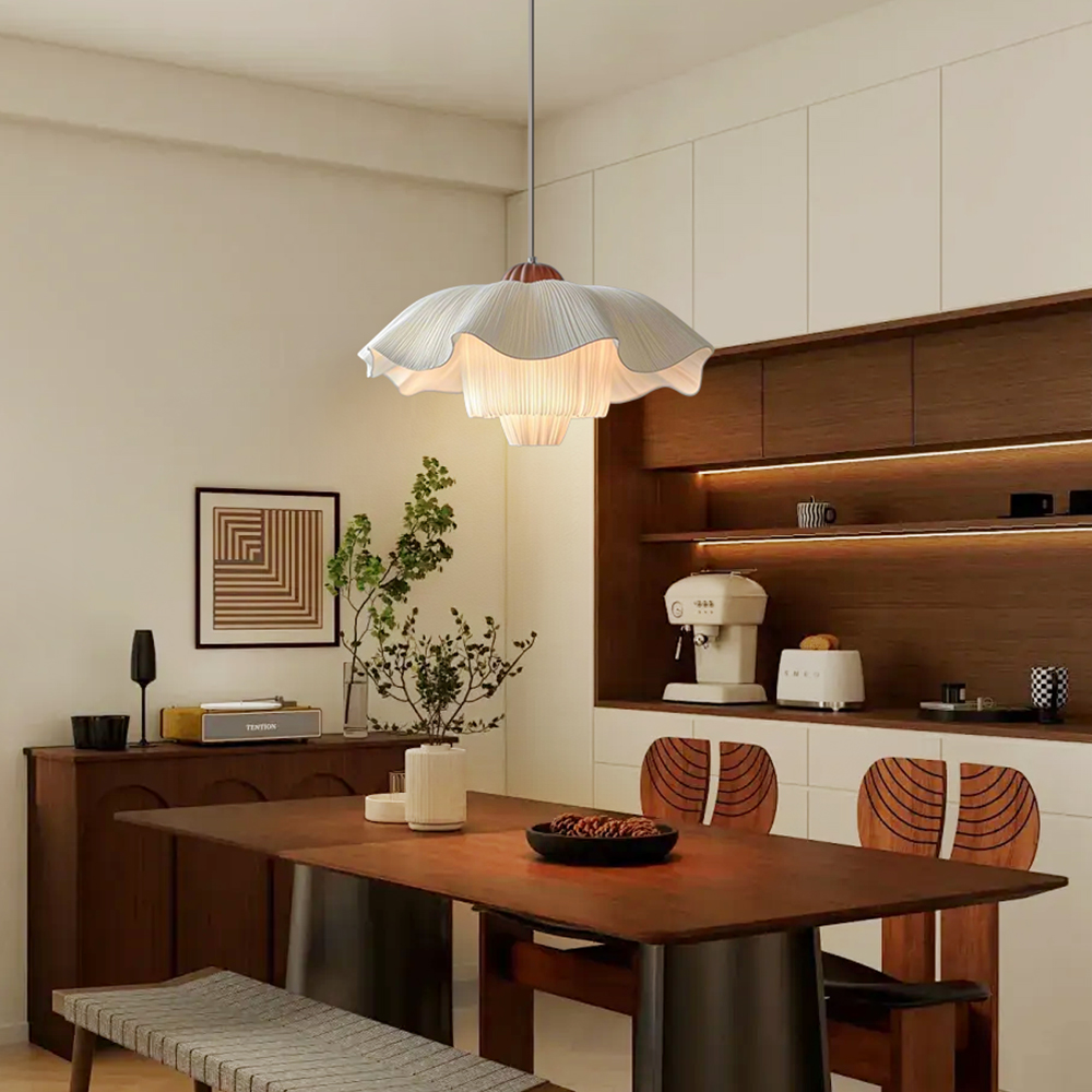 French Cream Pleated Pendant Bedroom Living Room Lampshade