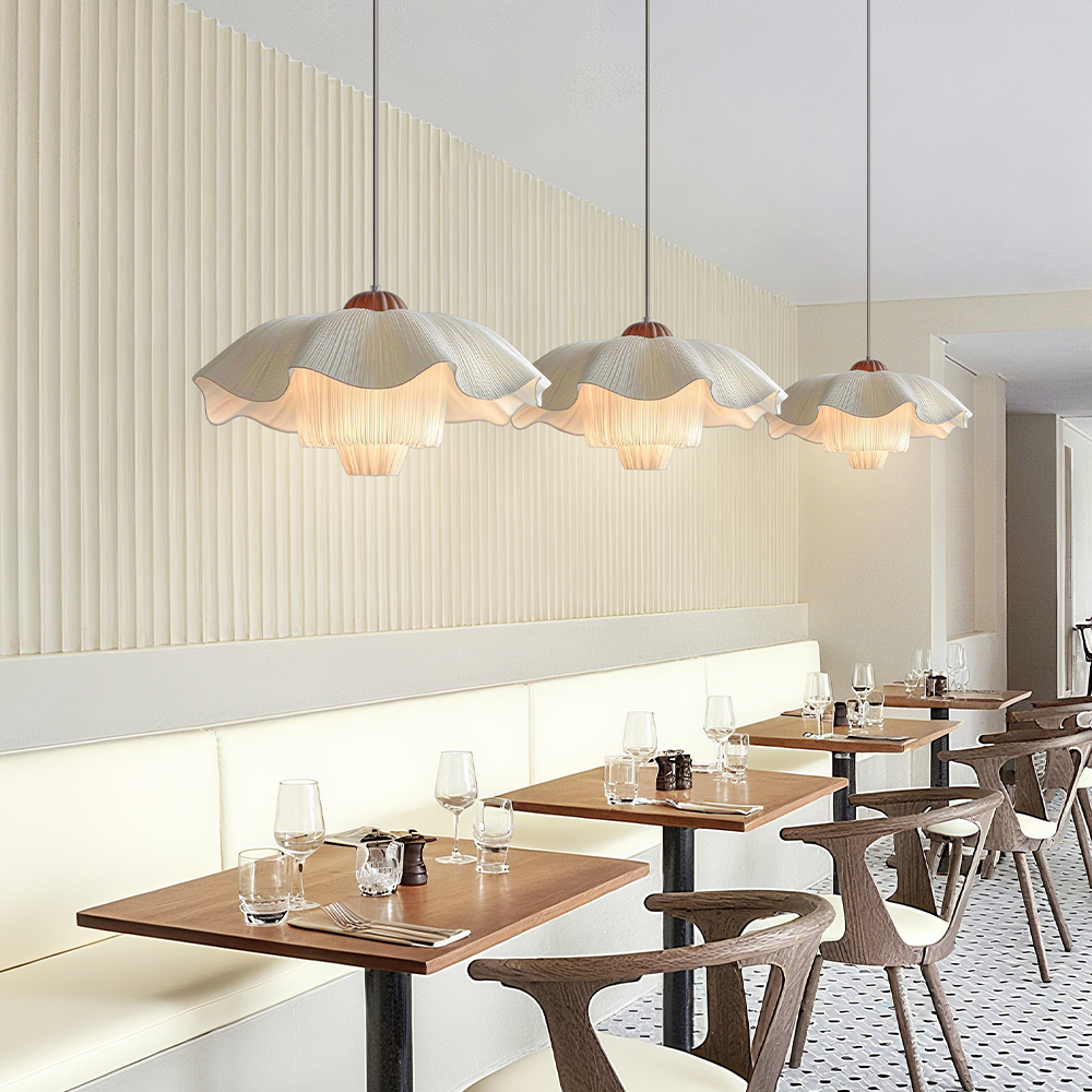 French Cream Pleated Pendant Bedroom Living Room Lampshade