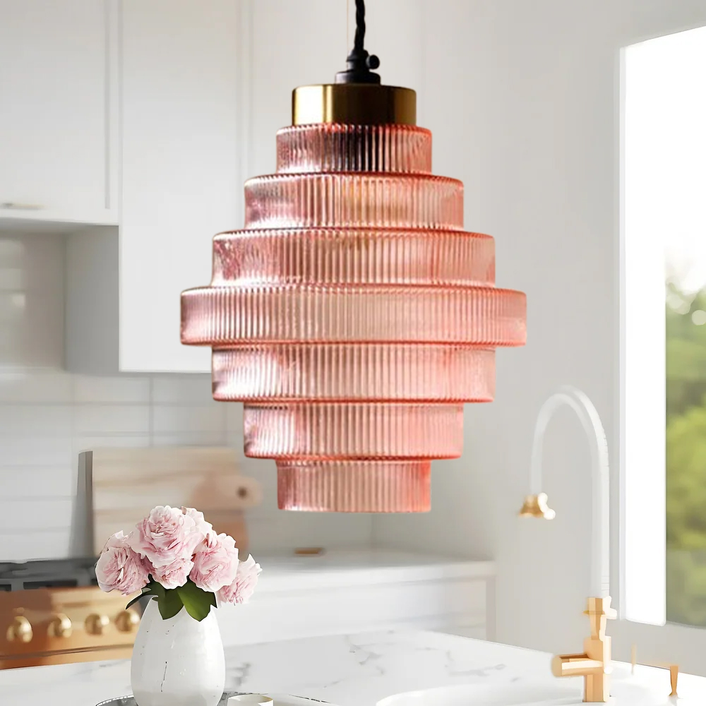 Medieval Antique Glass Pendant Light Entrance Corridor Decorative Lamp