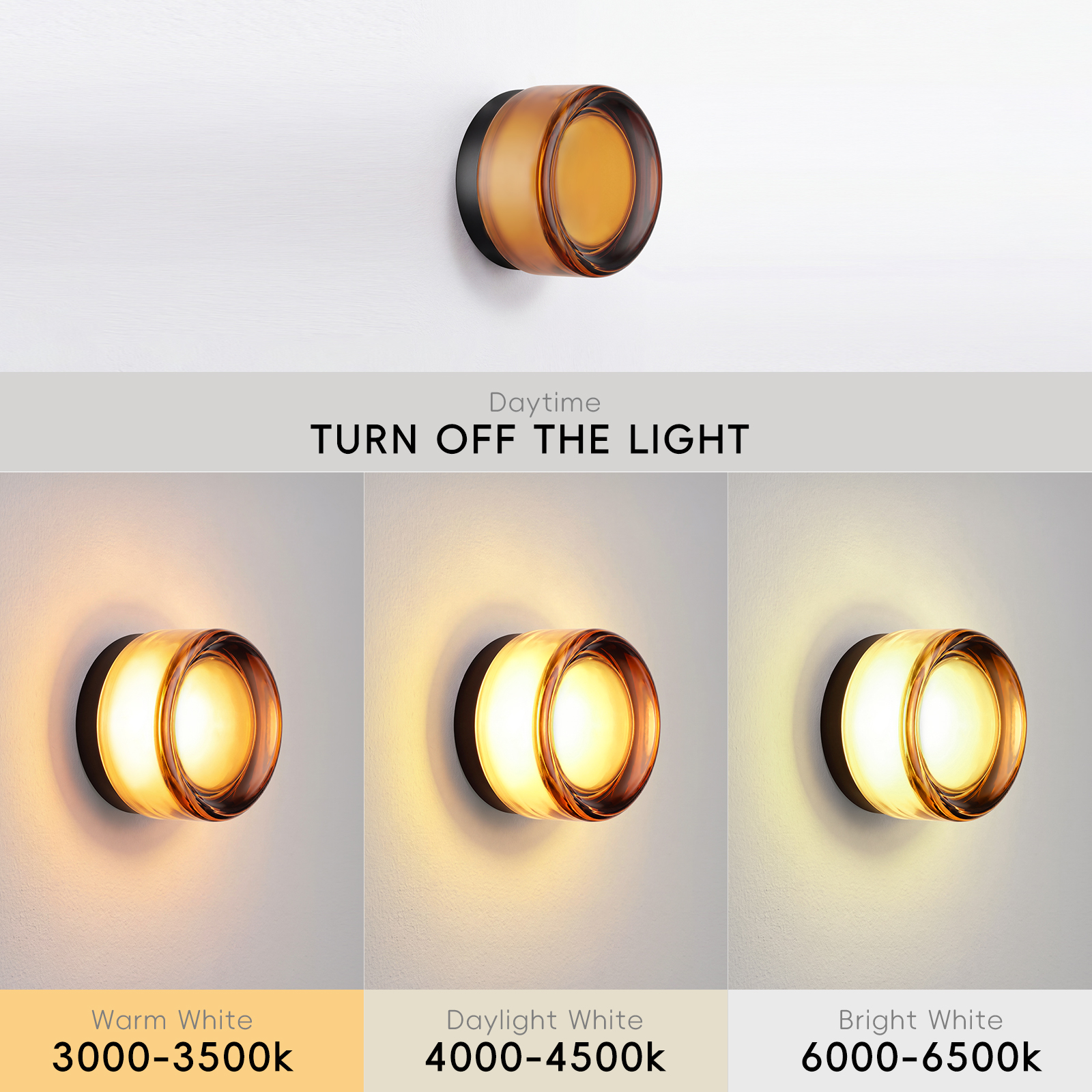 Round Glass Wall Lamp French-style Hallway Ceiling Light