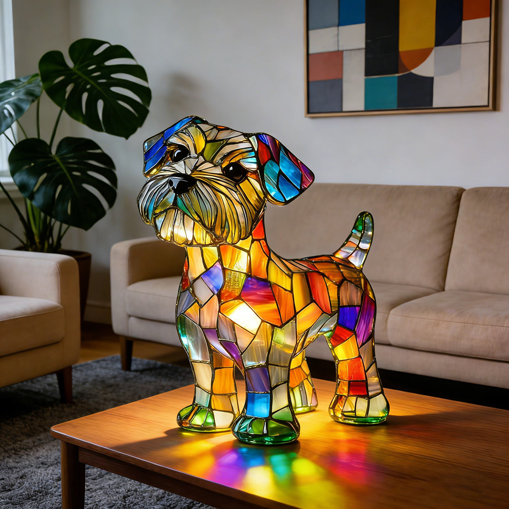 Vintage Puppy Themed Table Lamp