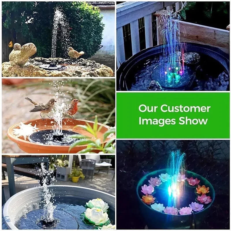 Solar Fountain with LED Lights