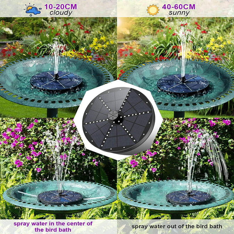 Solar Fountain with LED Lights