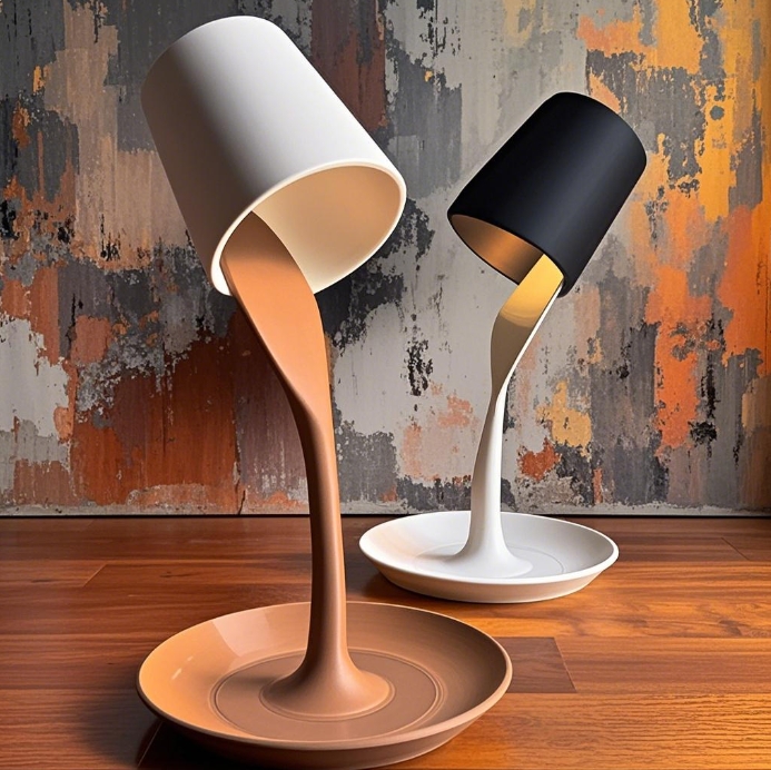3D-Dynamic Table Lamp with Tray, Eco-Chic Lighting for Modern Living Spaces