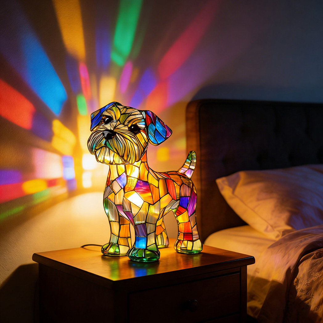 Vintage Puppy Themed Table Lamp