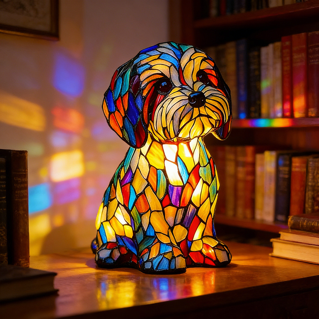 Vintage Puppy Themed Table Lamp