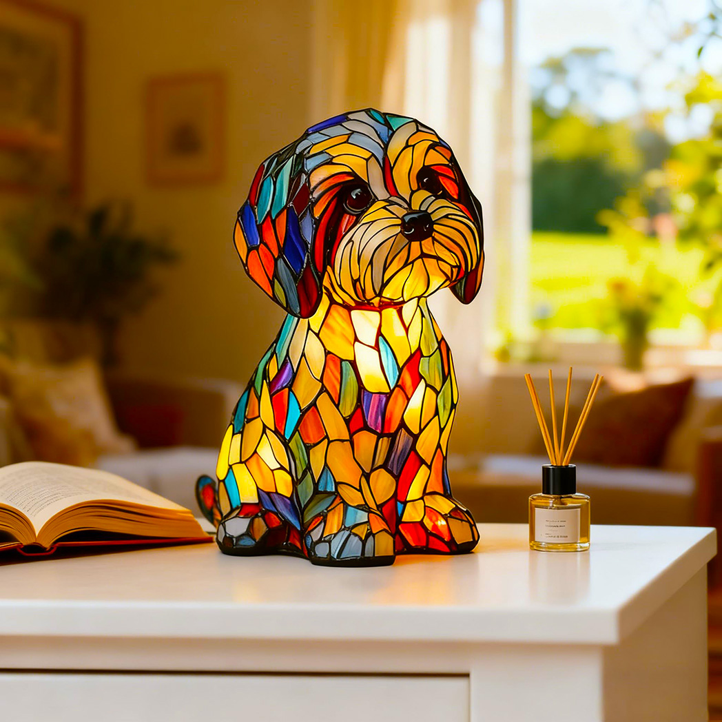 Vintage Puppy Themed Table Lamp