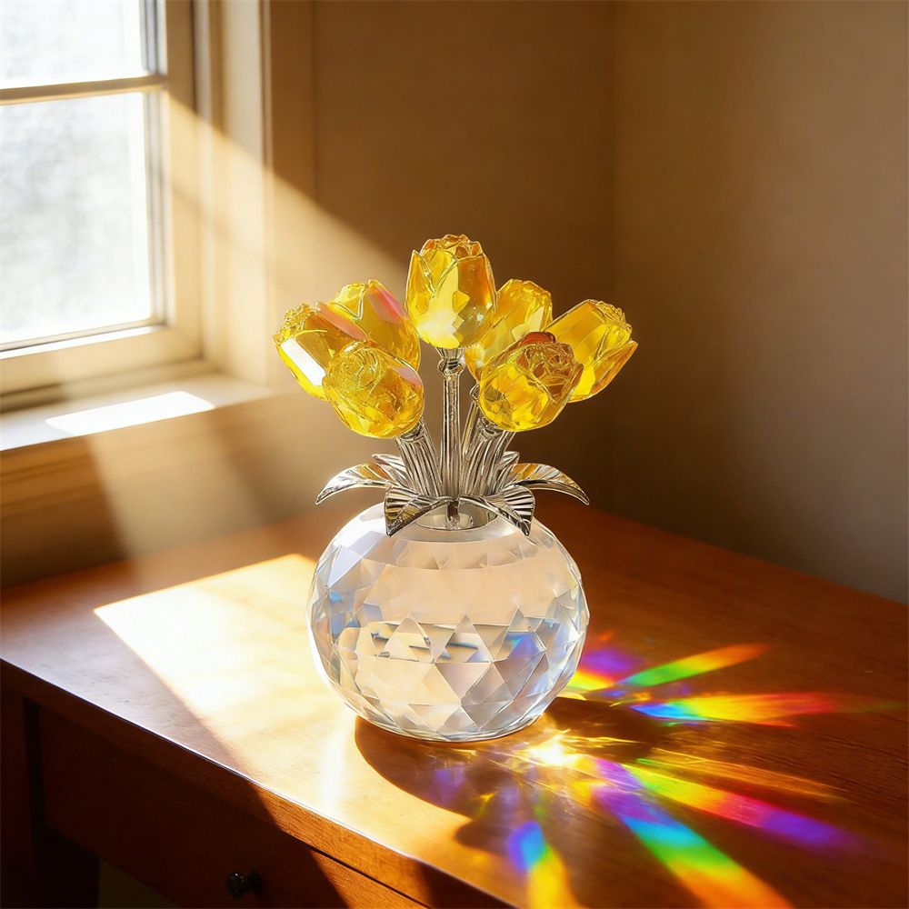 Eternal Bloom · Crystal Colorful Rose Flower Collectible Figurine