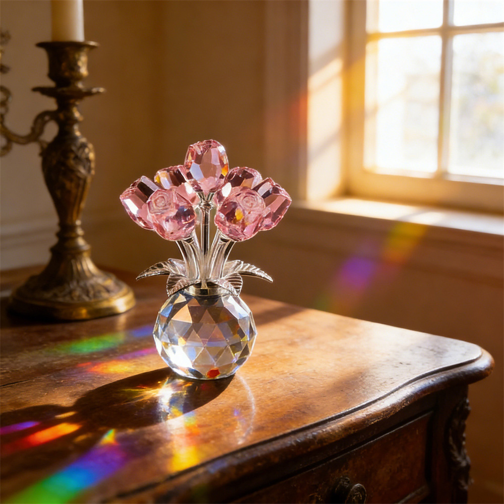 Eternal Bloom · Crystal Colorful Rose Flower Collectible Figurine