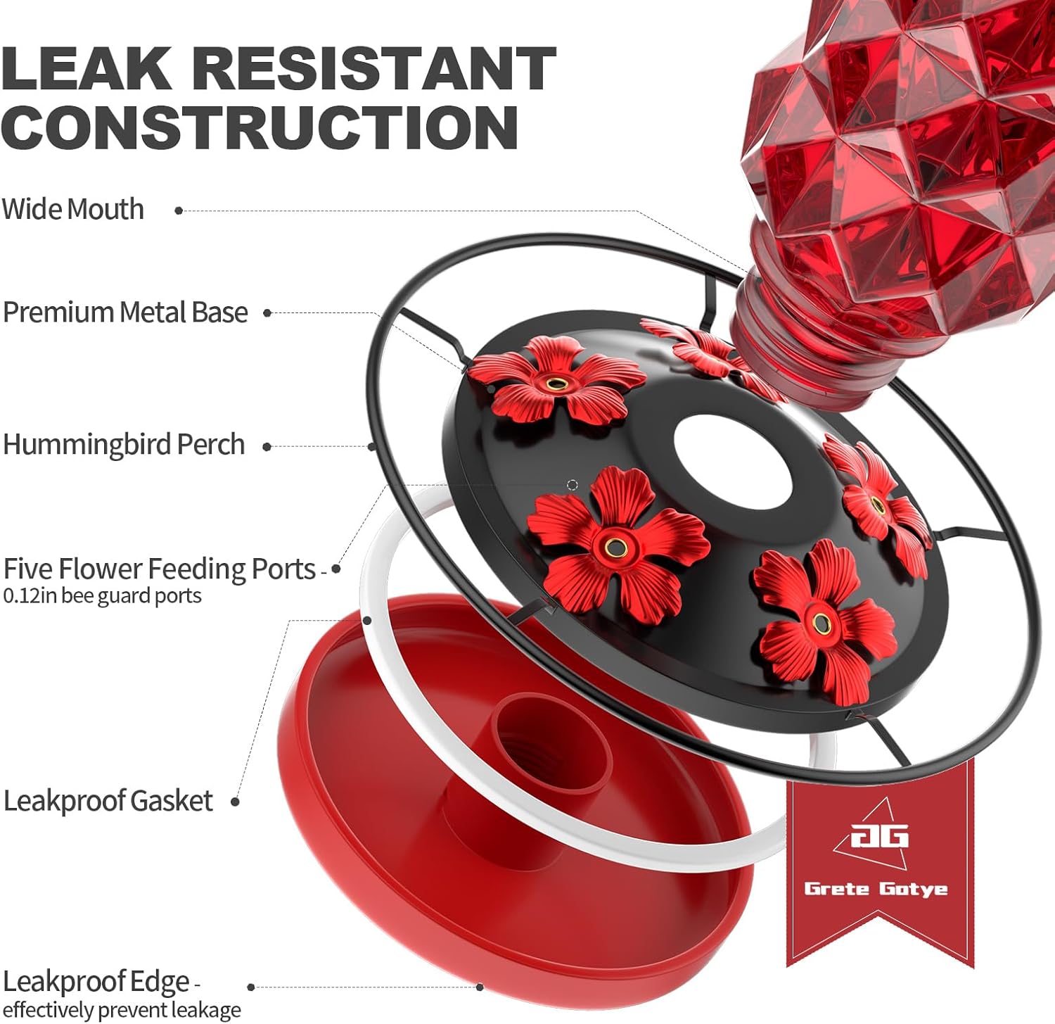 Glass Hummingbird Feeder