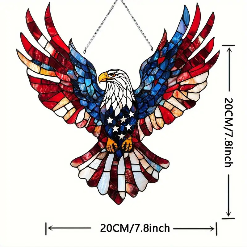 Eagle American Flag Window Hanging