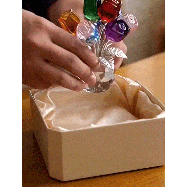 Eternal Bloom · Crystal Colorful Rose Flower Collectible Figurine