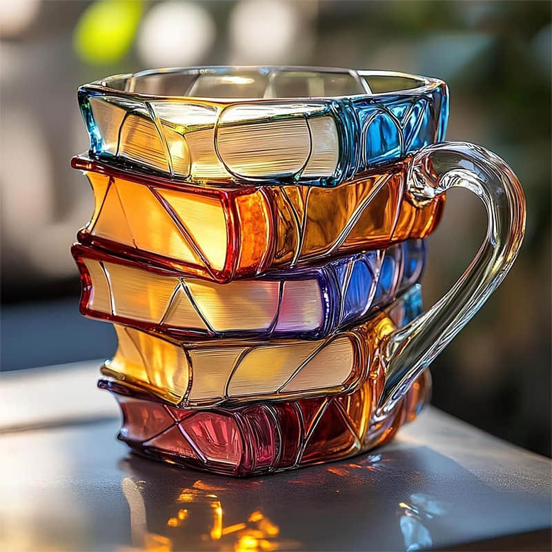 Handmade Painted Book Mug