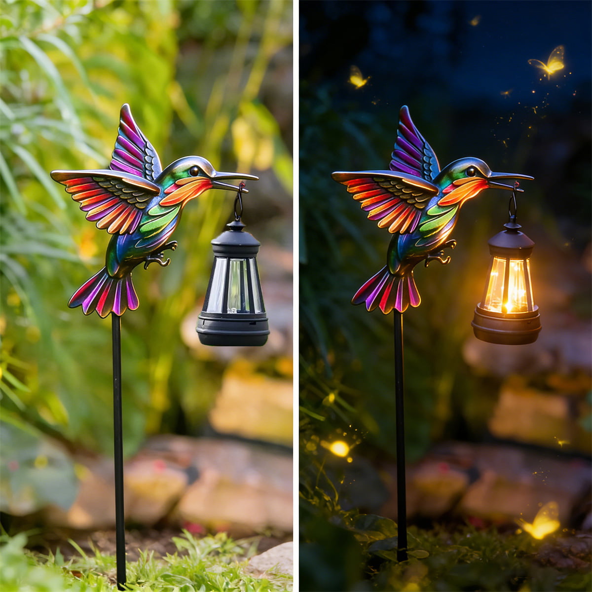 Rainbow Hummingbird Solar Garden Stake Light