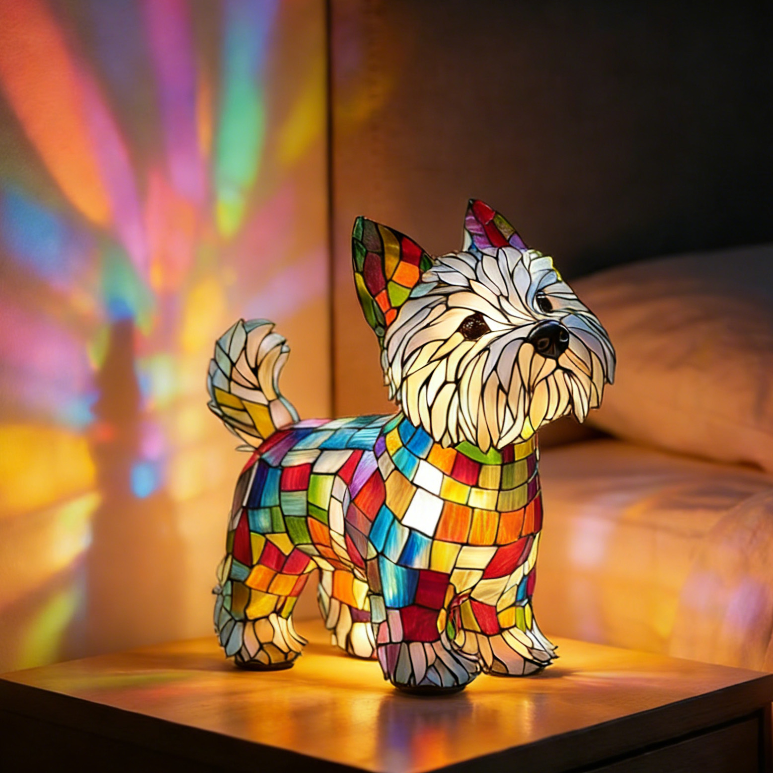 Vintage Puppy Themed Table Lamp