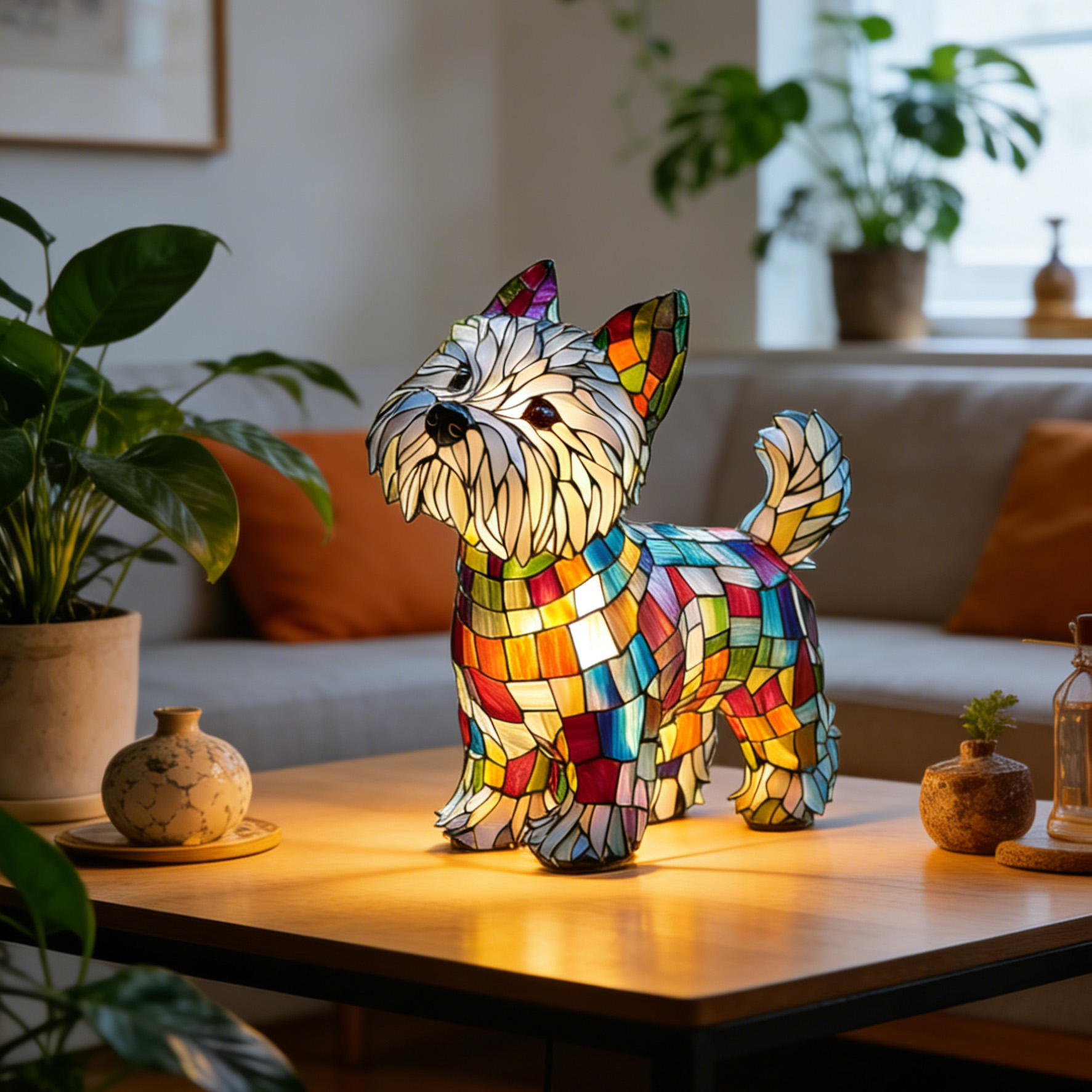 Vintage Puppy Themed Table Lamp