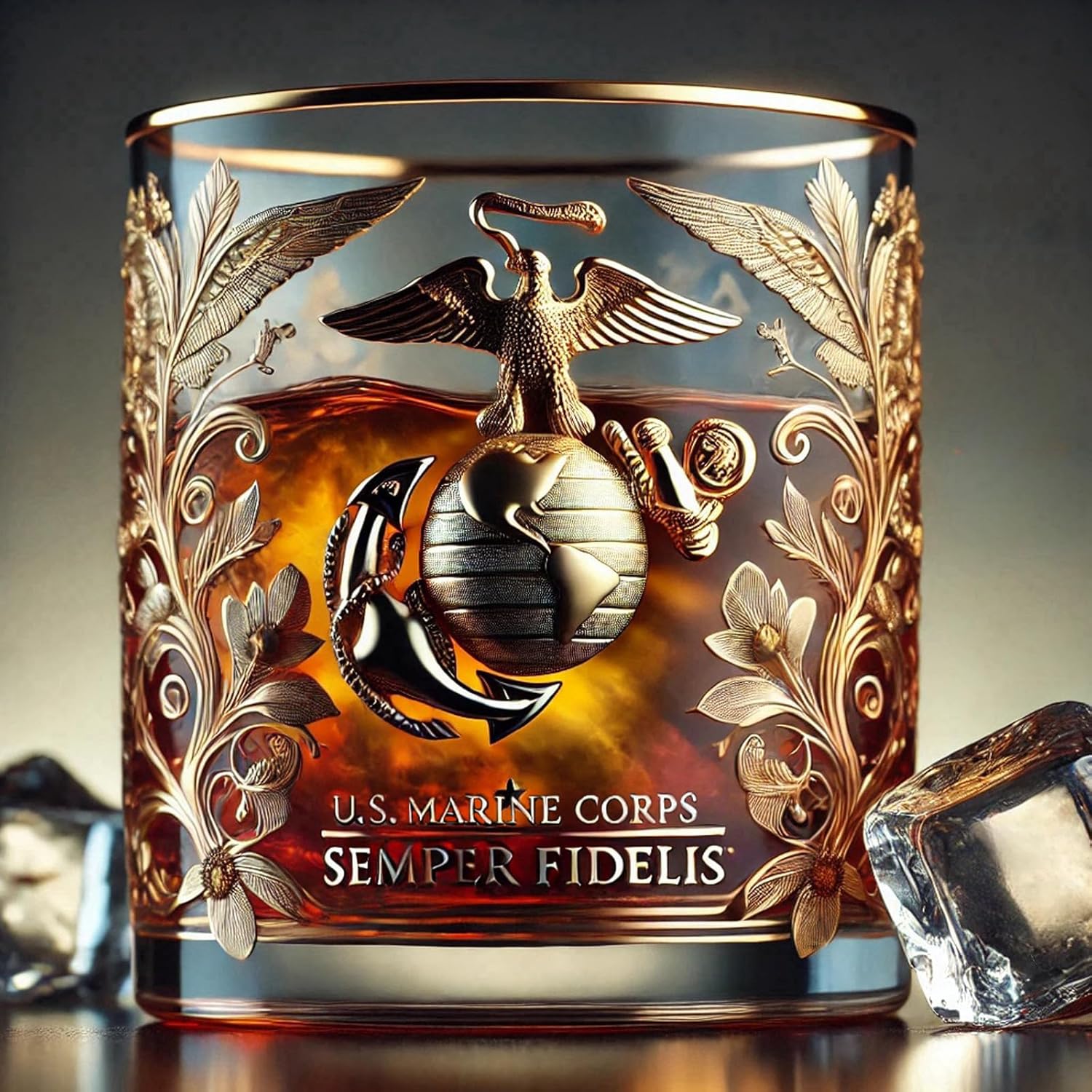 Patriotic Veteran Tribute Glass – Timeless Honor for American Heroes