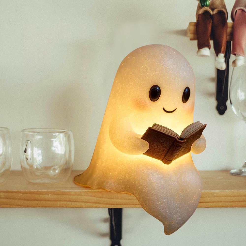 👻📚Cute Ghost Reading Book Lamp
