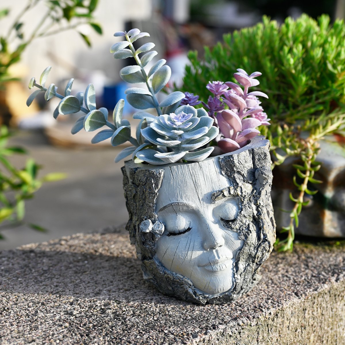 🔥Hand-carved 3D Sleeping Wood Elf Art Planter