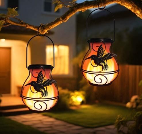 Hummingbird Flame Solar Lights (Set of 2) – Nature’s Fireflies, Captured in Your Garden