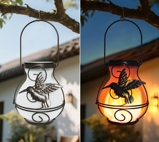 Hummingbird Flame Solar Lights (Set of 2) – Nature’s Fireflies, Captured in Your Garden
