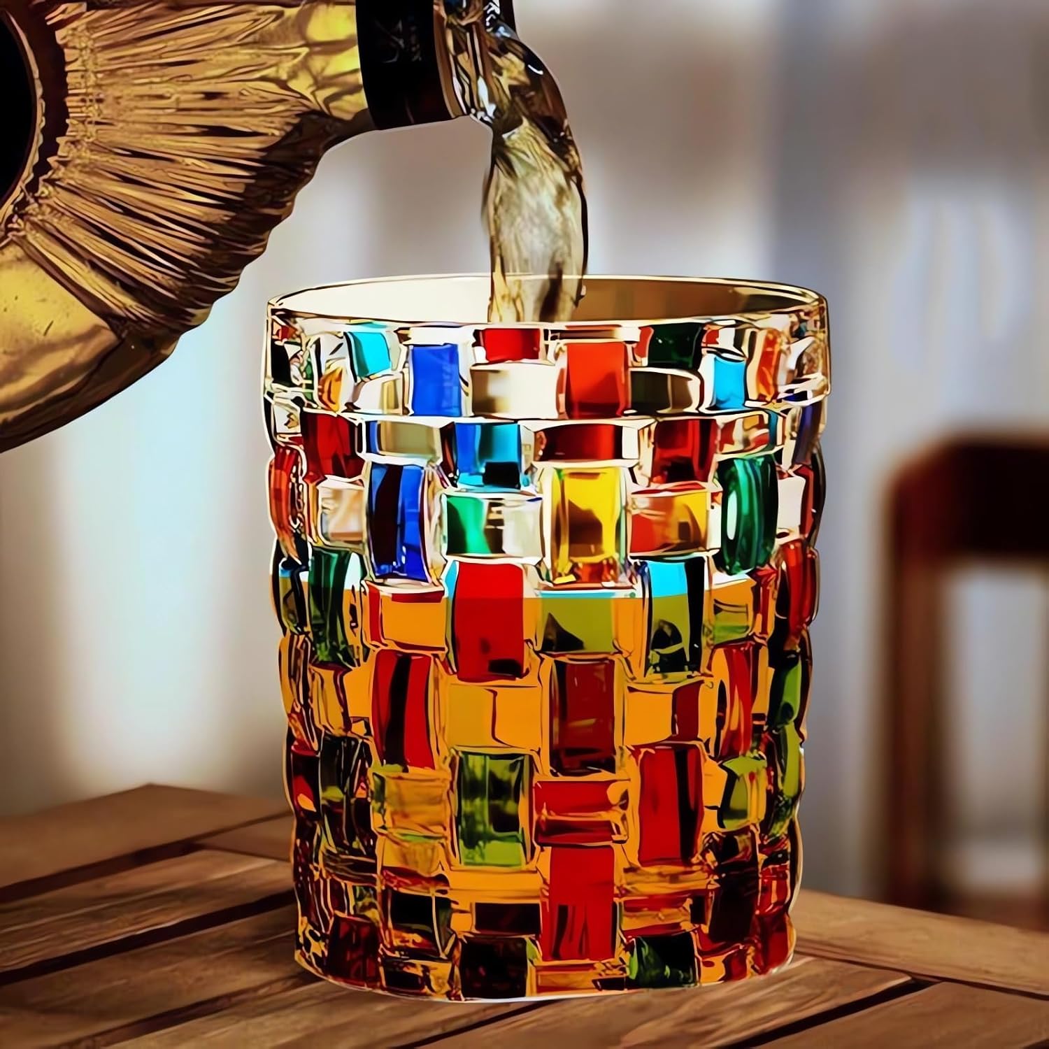 Colorful Whiskey Glass