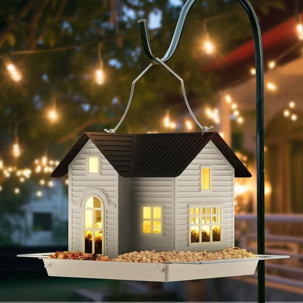 Solar Bird Feeders for Outdoors Hanging - Attract Wild Birds & Cardinals