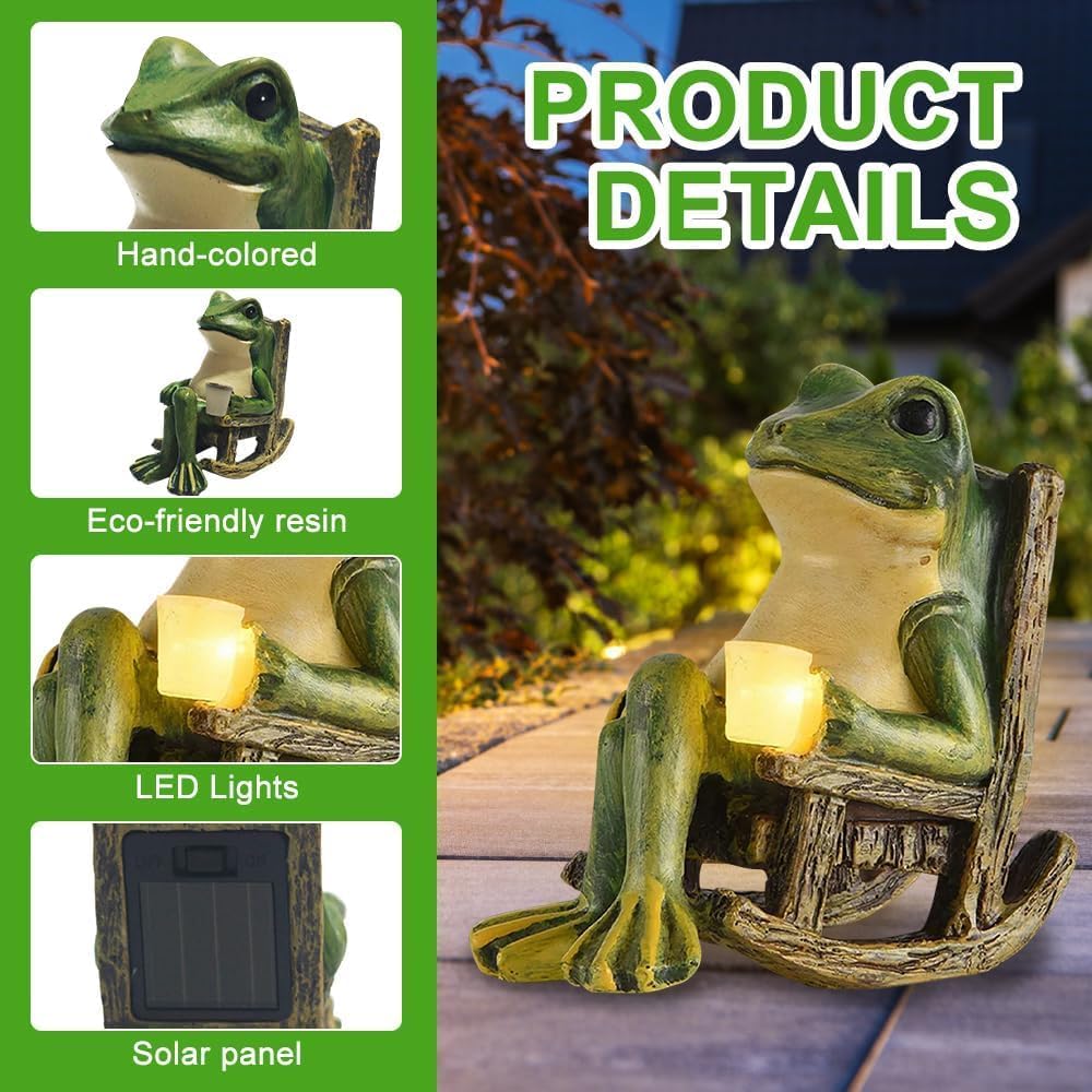 Solar LED Frog Garden Outdoor Decor