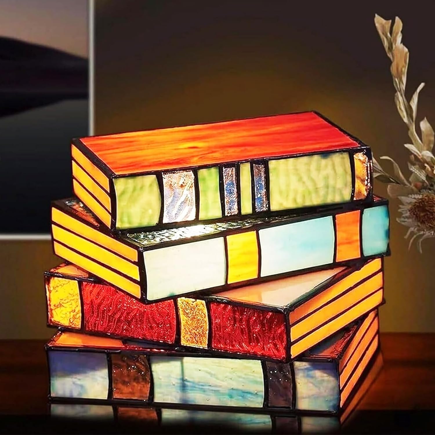 📚Stained Glass Stacked Books Lamp