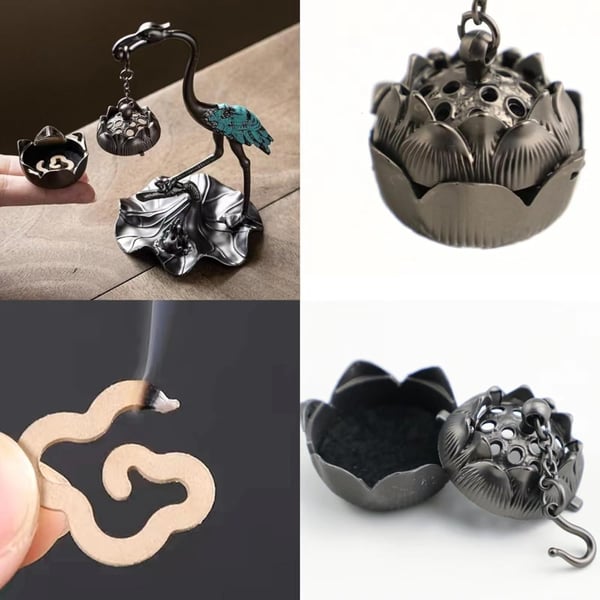 Lotus Crane Ornaments & Aromatherapy Diffuser