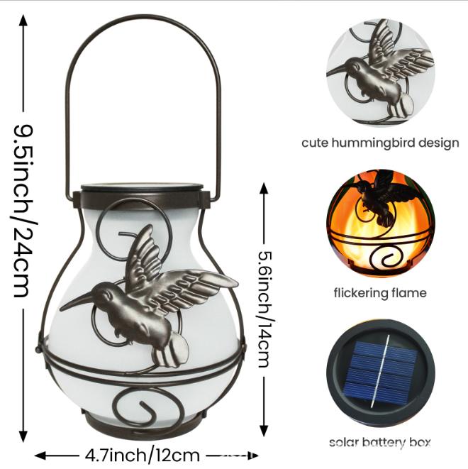 Hummingbird Flame Solar Lights (Set of 2) – Nature’s Fireflies, Captured in Your Garden