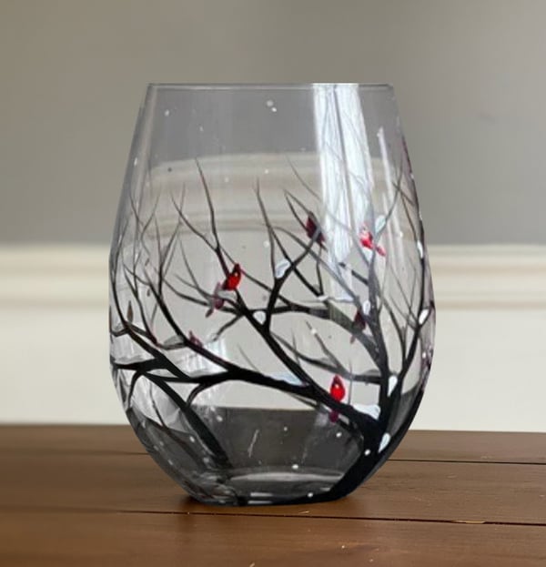 Four Seasons Tree Wine Glasses - Hand Painted Art 8 Reviews