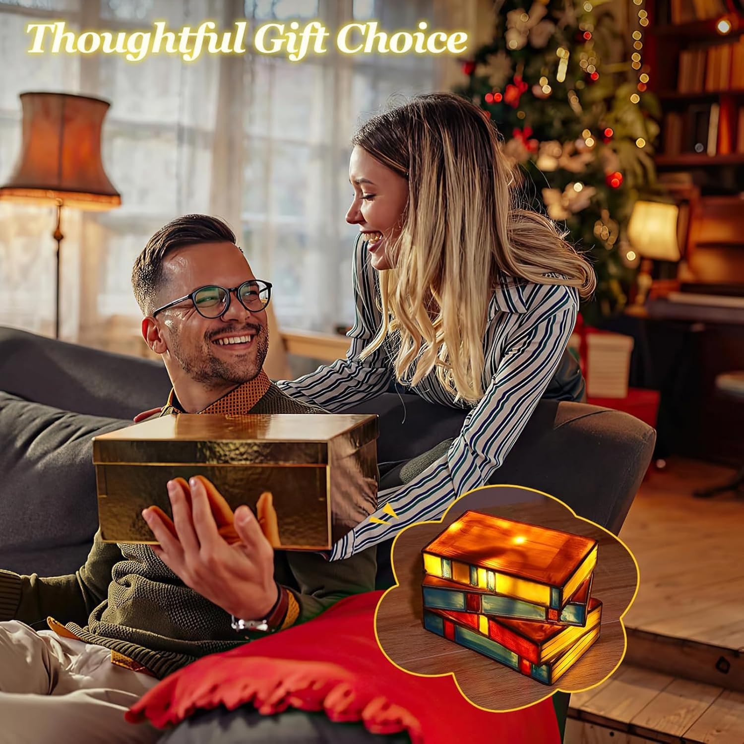 📚Stained Glass Stacked Books Lamp