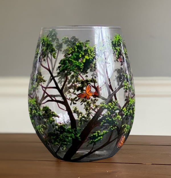 Four Seasons Tree Wine Glasses - Hand Painted Art 8 Reviews